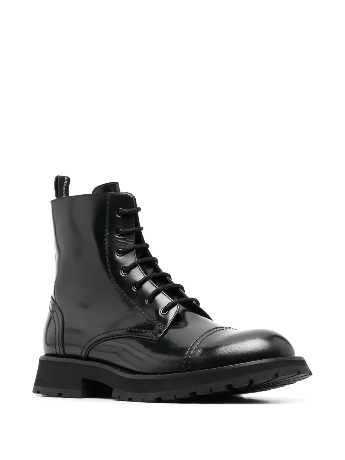 Alexander McQueen レースアップレザー アンクルブーツ - 画像2