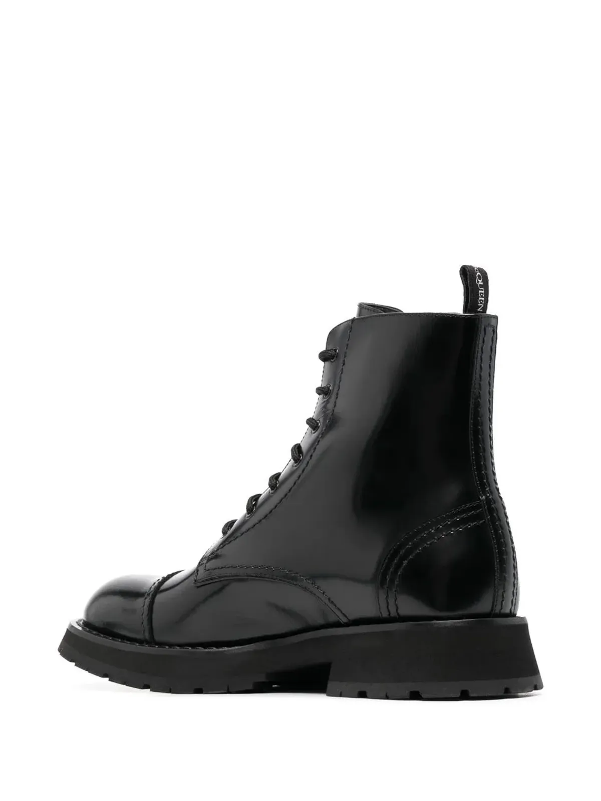 Alexander McQueen レースアップレザー アンクルブーツ - 画像3