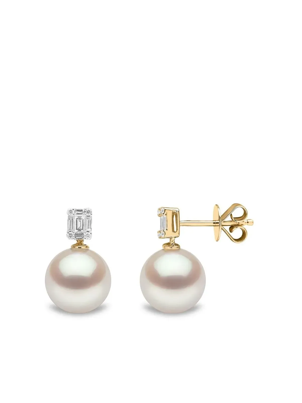 Yoko London 18K イエローゴールド 南洋真珠とダイヤモンドのイヤリング - 画像3