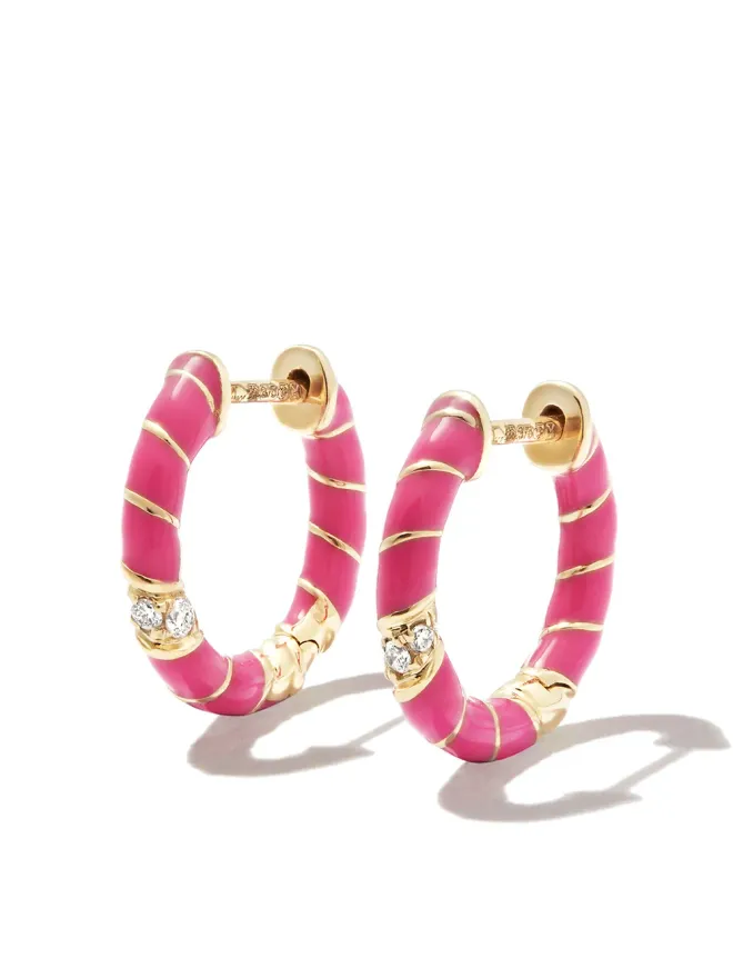 Yvonne Leon Yvonne Léon 9ktイエローゴールド ツイストエナメル フープピアスの商品画像