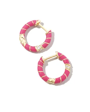 Yvonne Léon 9ktイエローゴールド ツイストエナメル フープピアス - サムネイル3