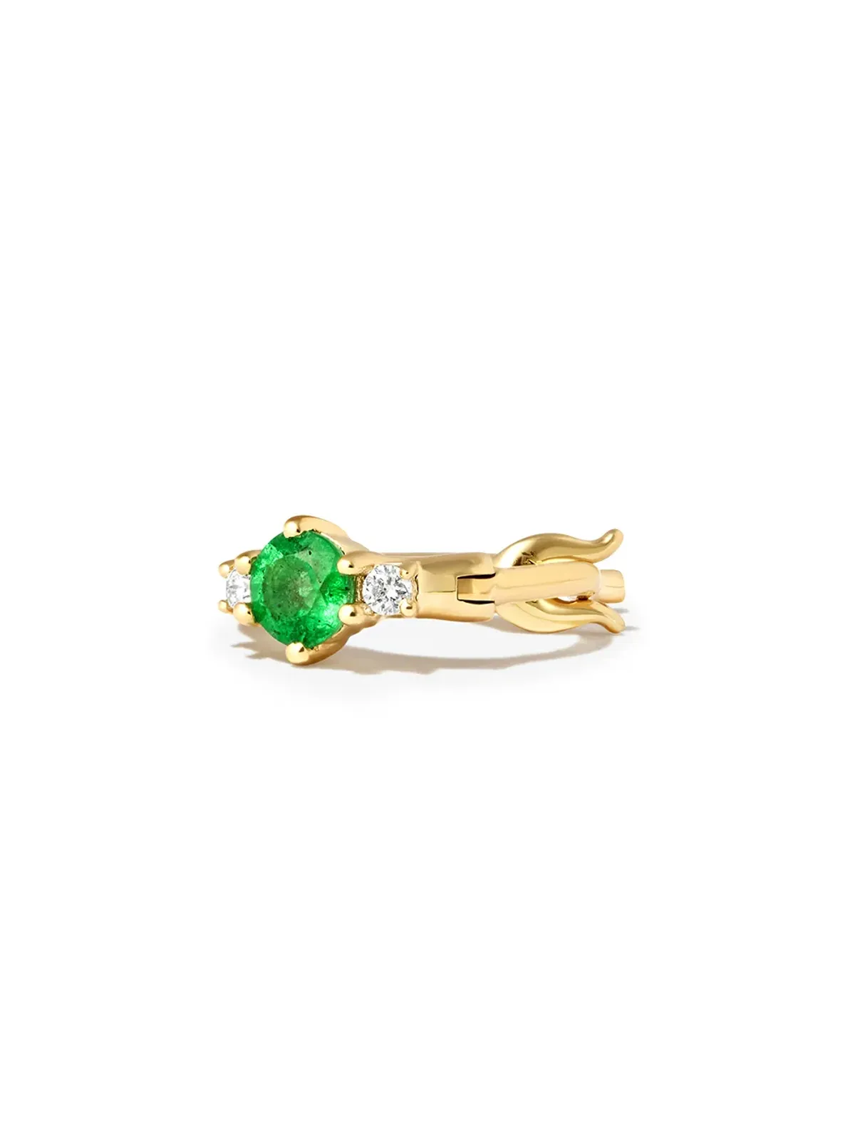 Adina Reyter 14K イエローゴールド エメラルド ダイヤモンド ハギーホープ ピアス - 画像3
