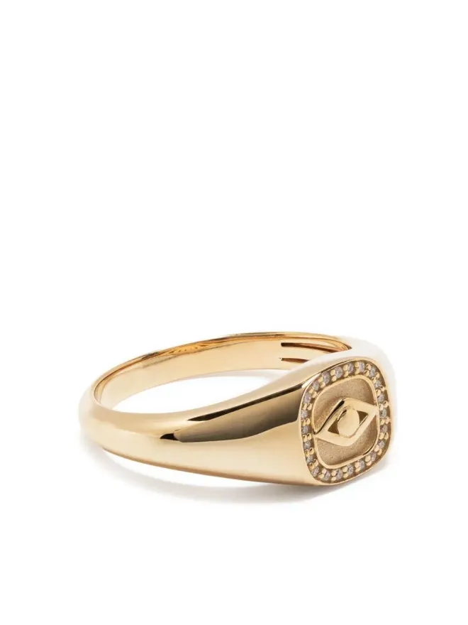 Sydney Evan Sydney Evan 14K イエローゴールド エビルアイ ダイヤモンド シグネットリングの商品画像