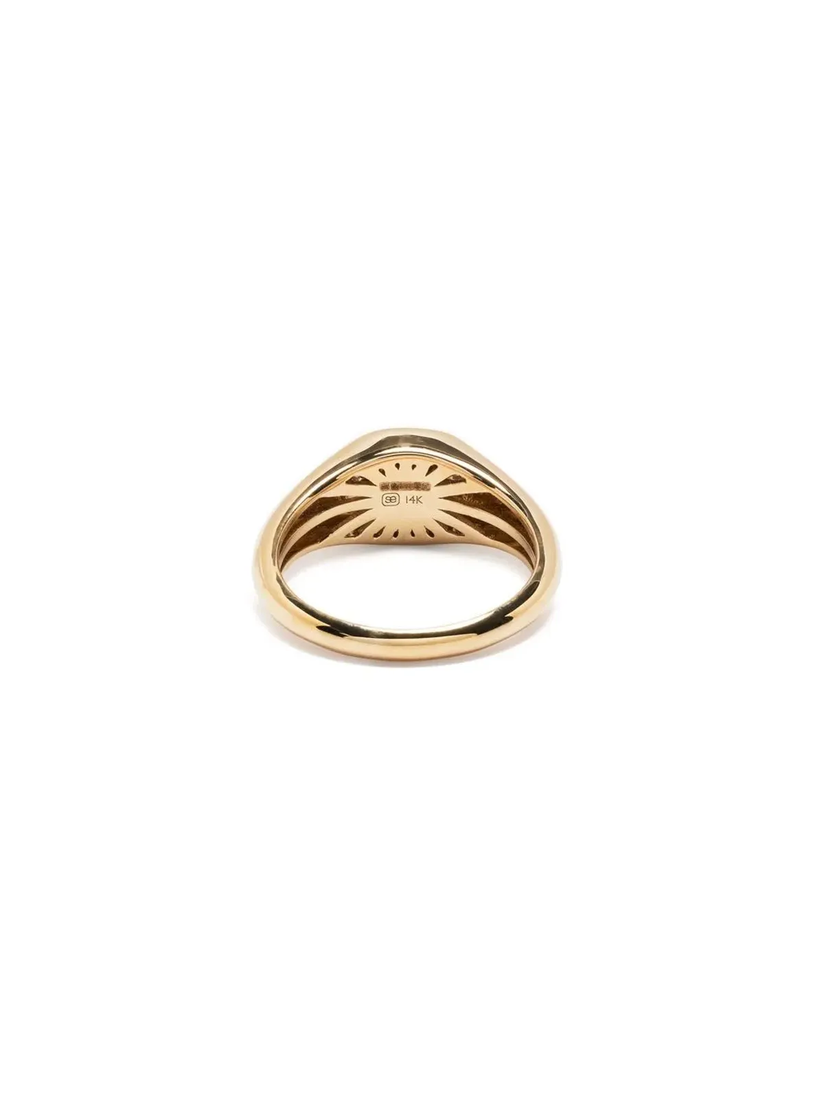 Sydney Evan 14K イエローゴールド エビルアイ ダイヤモンド シグネットリング - 画像4
