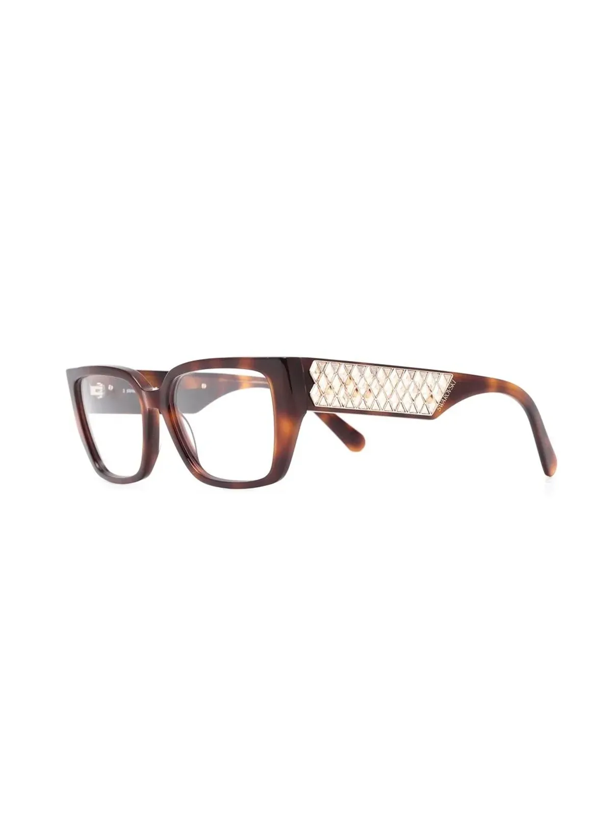 Swarovski Eyewear クリスタル装飾・長方形フレーム眼鏡 - 画像2