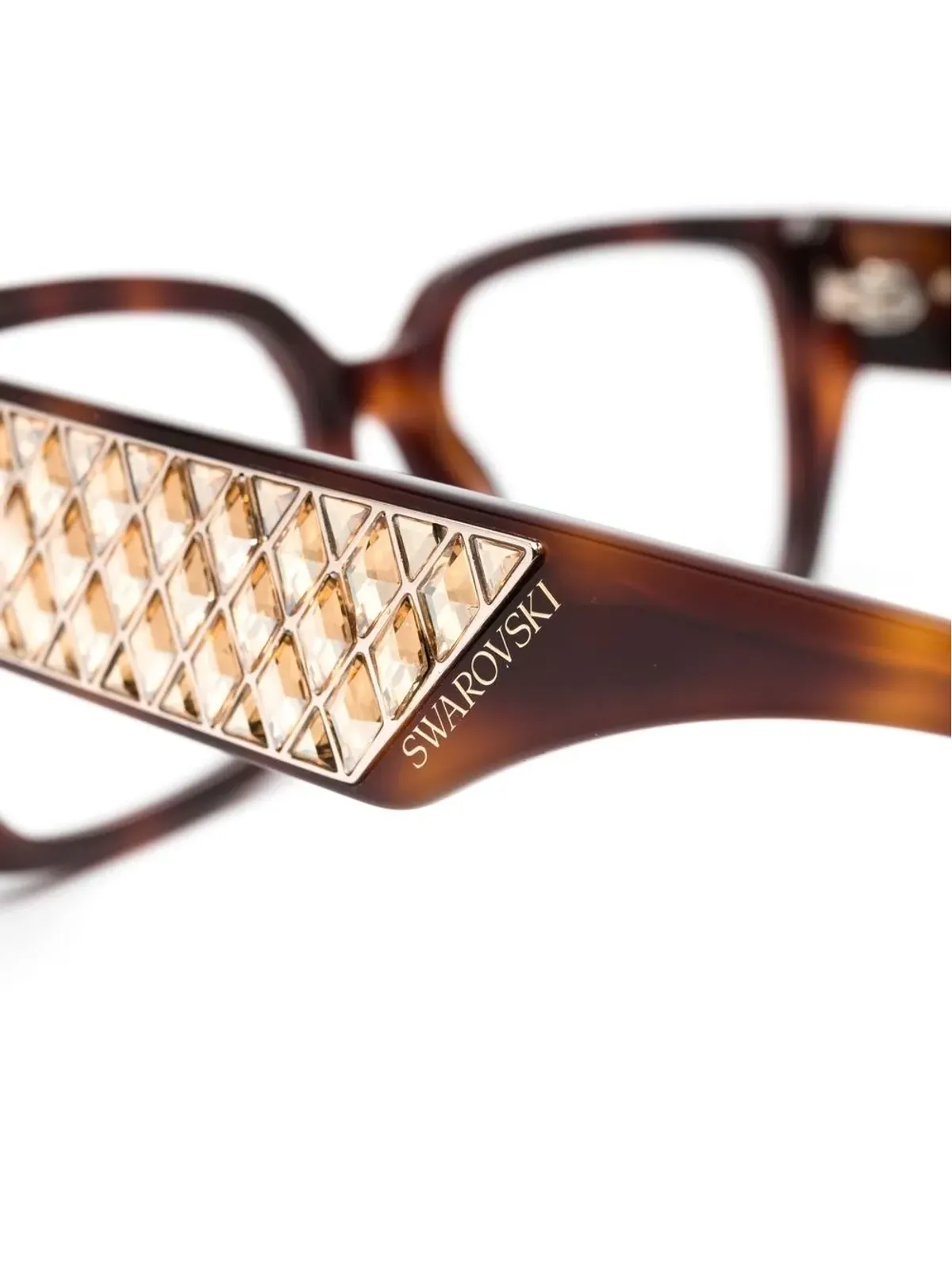 Swarovski Eyewear クリスタル装飾・長方形フレーム眼鏡 - 画像3