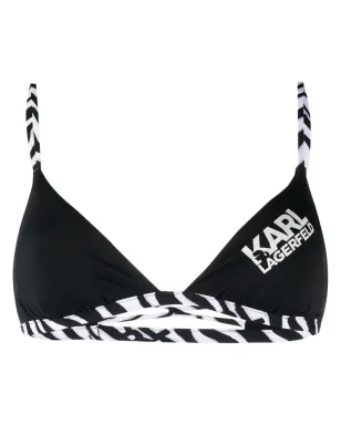 Karl Lagerfeld ロゴ・ゼブラトリム ビキニトップ - サムネイル1