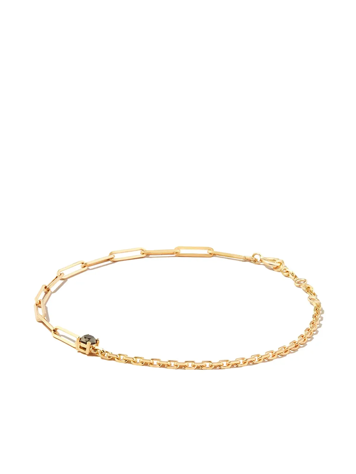 Yvonne Léon 18kt イエローゴールド ミックスチェーン ダイヤモンド ブレスレット - 画像2