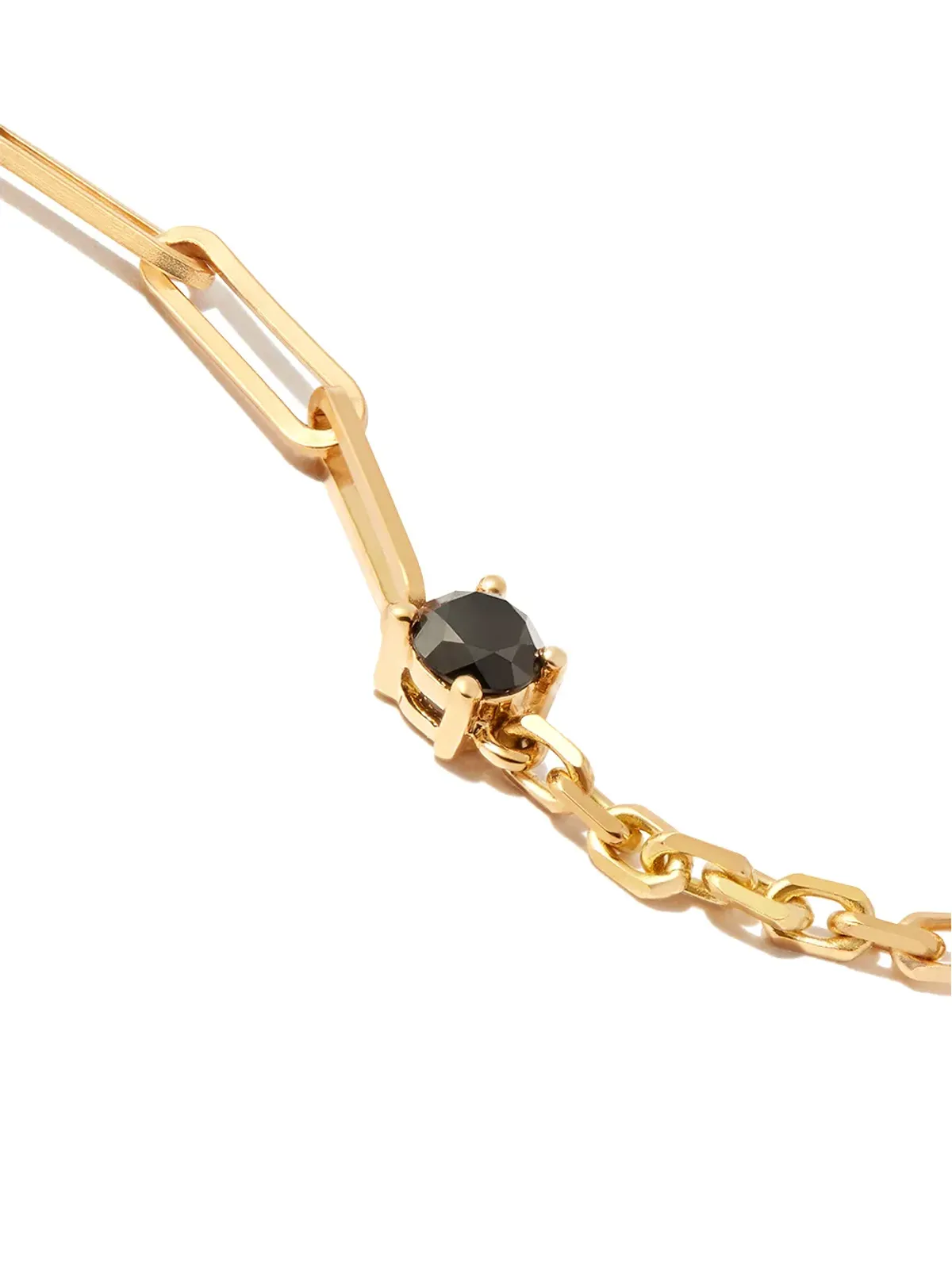 Yvonne Léon 18kt イエローゴールド ミックスチェーン ダイヤモンド ブレスレット - 画像3