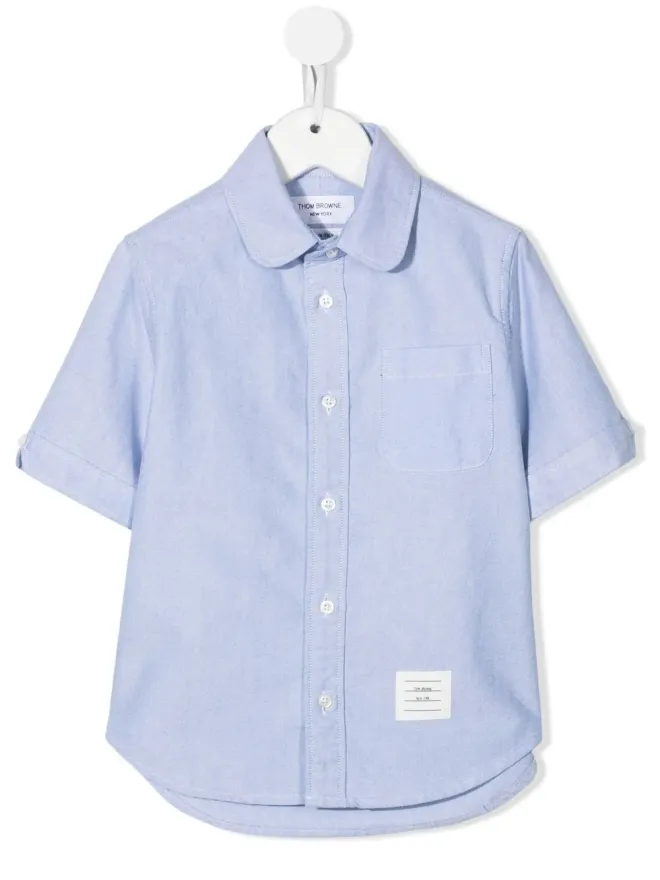 Thom Browne Kids Thom Browne Kids ロゴパッチ半袖シャツの商品画像