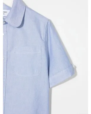 Thom Browne Kids ロゴパッチ半袖シャツ - サムネイル3