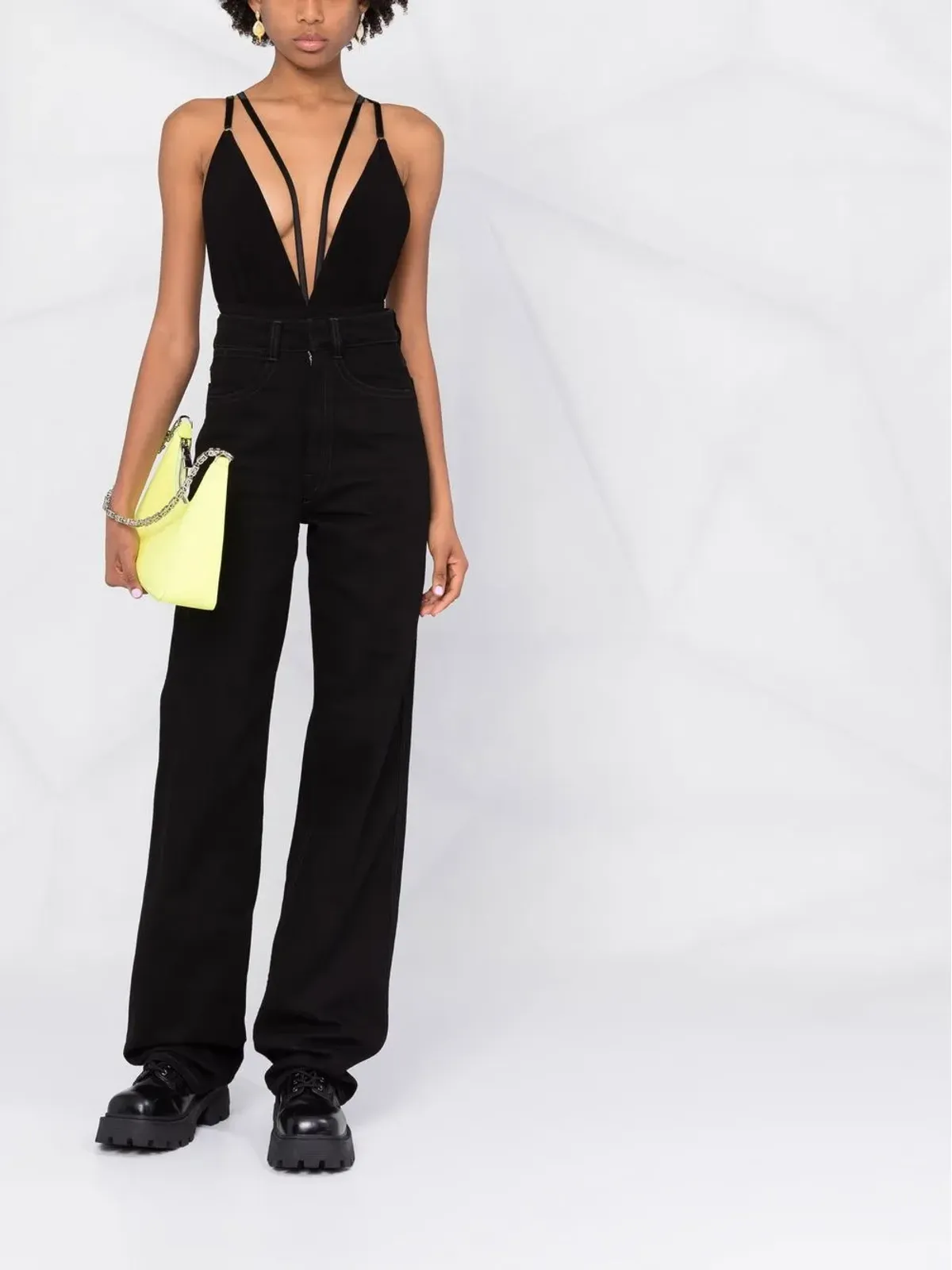 Alchemy x Lia Aram plunge V-neck strapped bodysuit - Black - 画像2