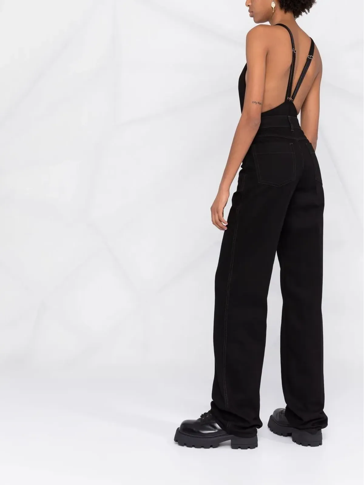 Alchemy x Lia Aram plunge V-neck strapped bodysuit - Black - 画像4