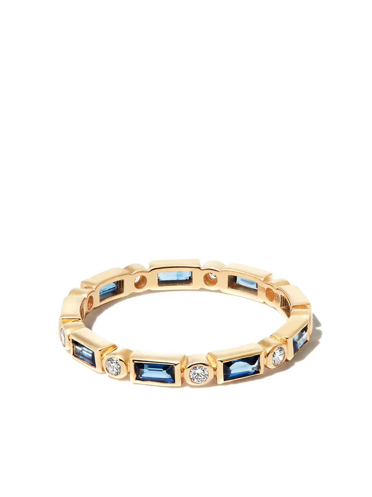 Sydney Evan 14K イエローゴールド サファイアとダイヤモンド エタニティリング - 画像1