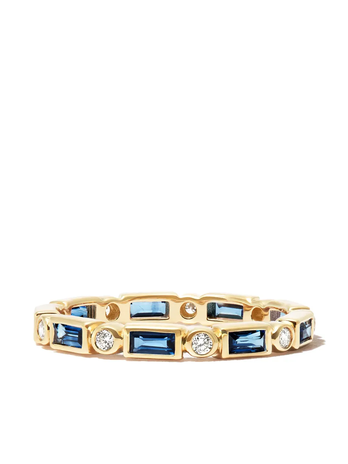 Sydney Evan 14K イエローゴールド サファイアとダイヤモンド エタニティリング - 画像2