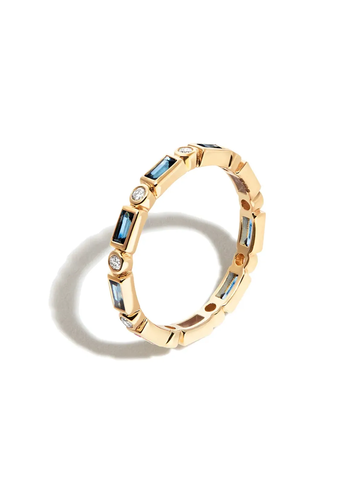 Sydney Evan 14K イエローゴールド サファイアとダイヤモンド エタニティリング - 画像3