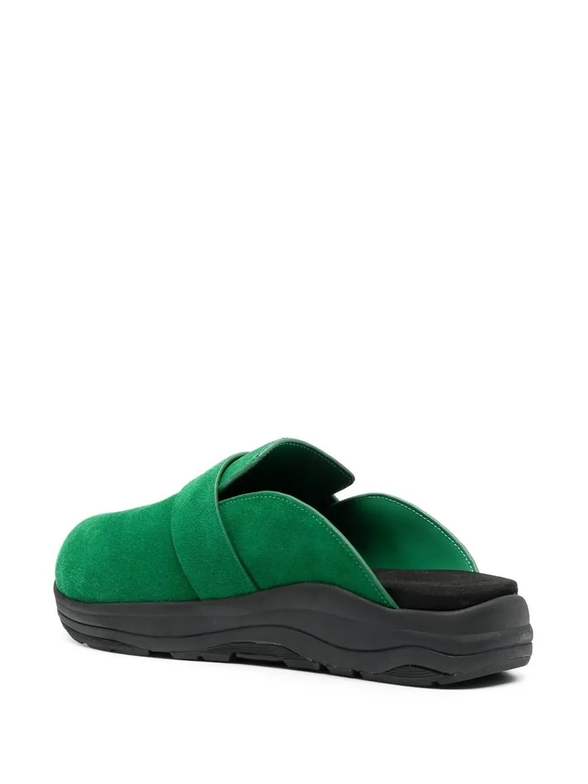 Suicoke グリーンのスウェードレザー・スリッパ - 画像3