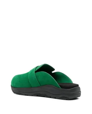 Suicoke グリーンのスウェードレザー・スリッパ - サムネイル3