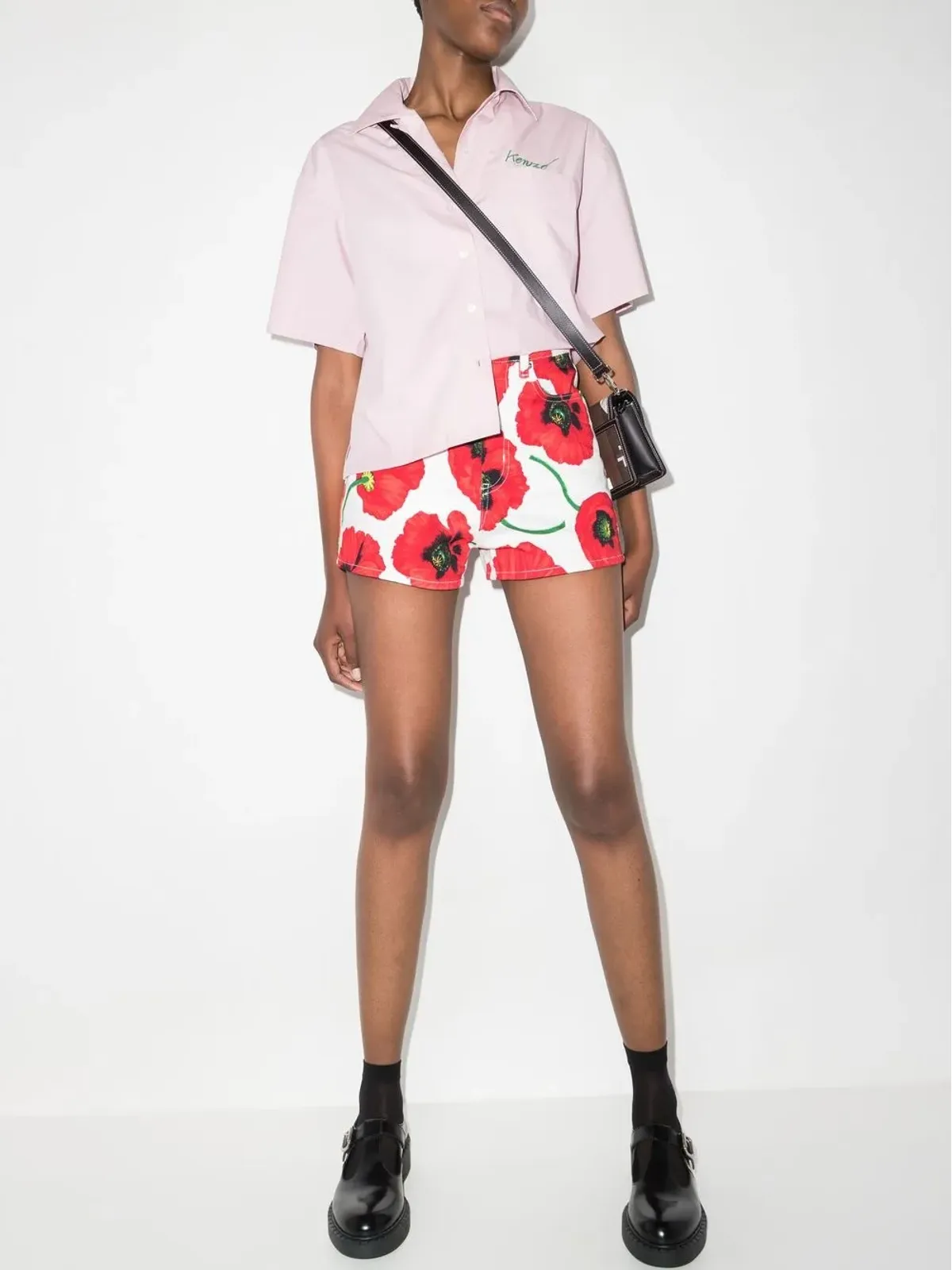Kenzo ポピー柄ミニショーツ - White - 画像4