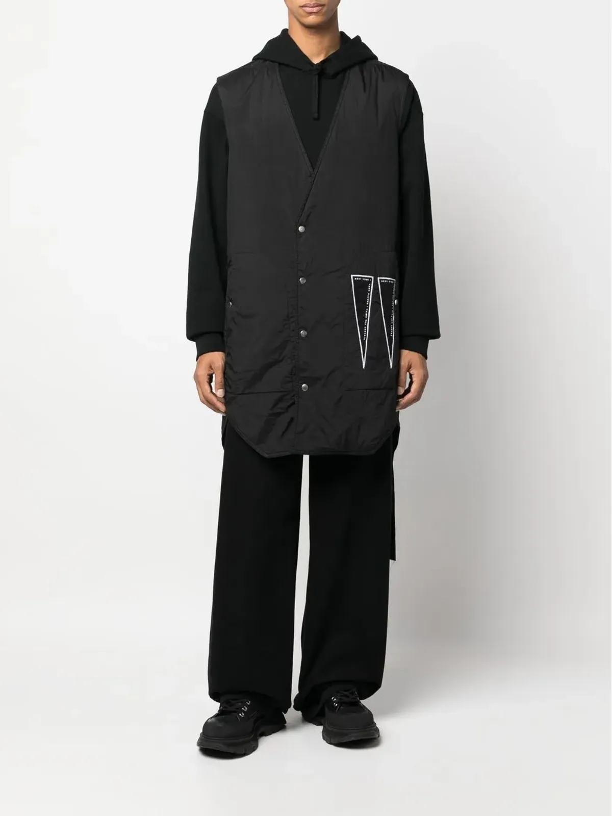 Rick Owens DRKSHDW ロゴプリント ノースリーブコート - 画像2