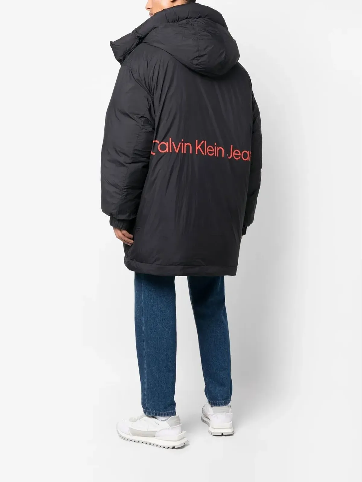 Calvin Klein Jeans ロゴプリント フード付きパーカ ブラック - 画像2