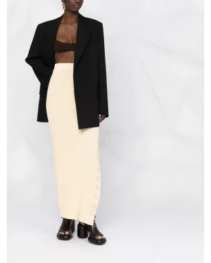 Jil Sander スナップボタン付きリブニットマキシスカート - サムネイル2