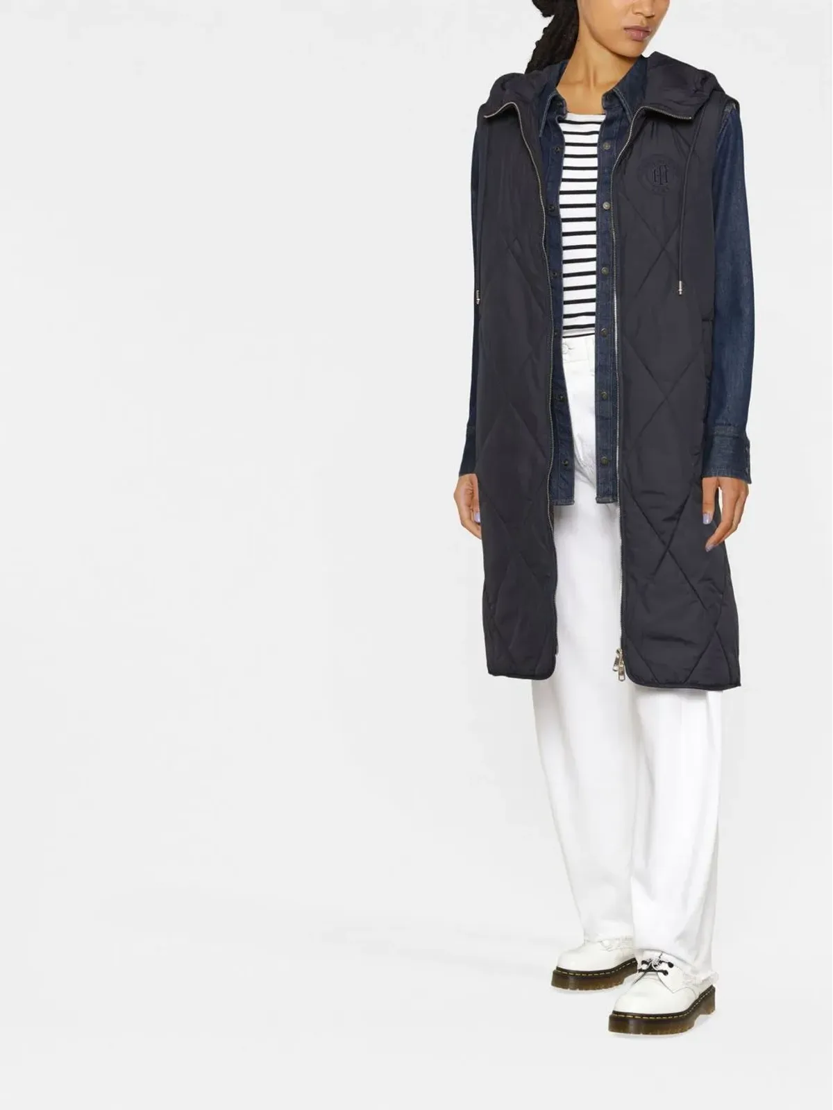 Tommy Hilfiger ソロナ キルテッド ロングベスト - 画像2