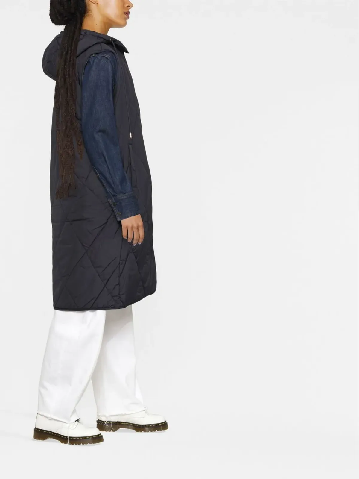 Tommy Hilfiger ソロナ キルテッド ロングベスト - 画像3
