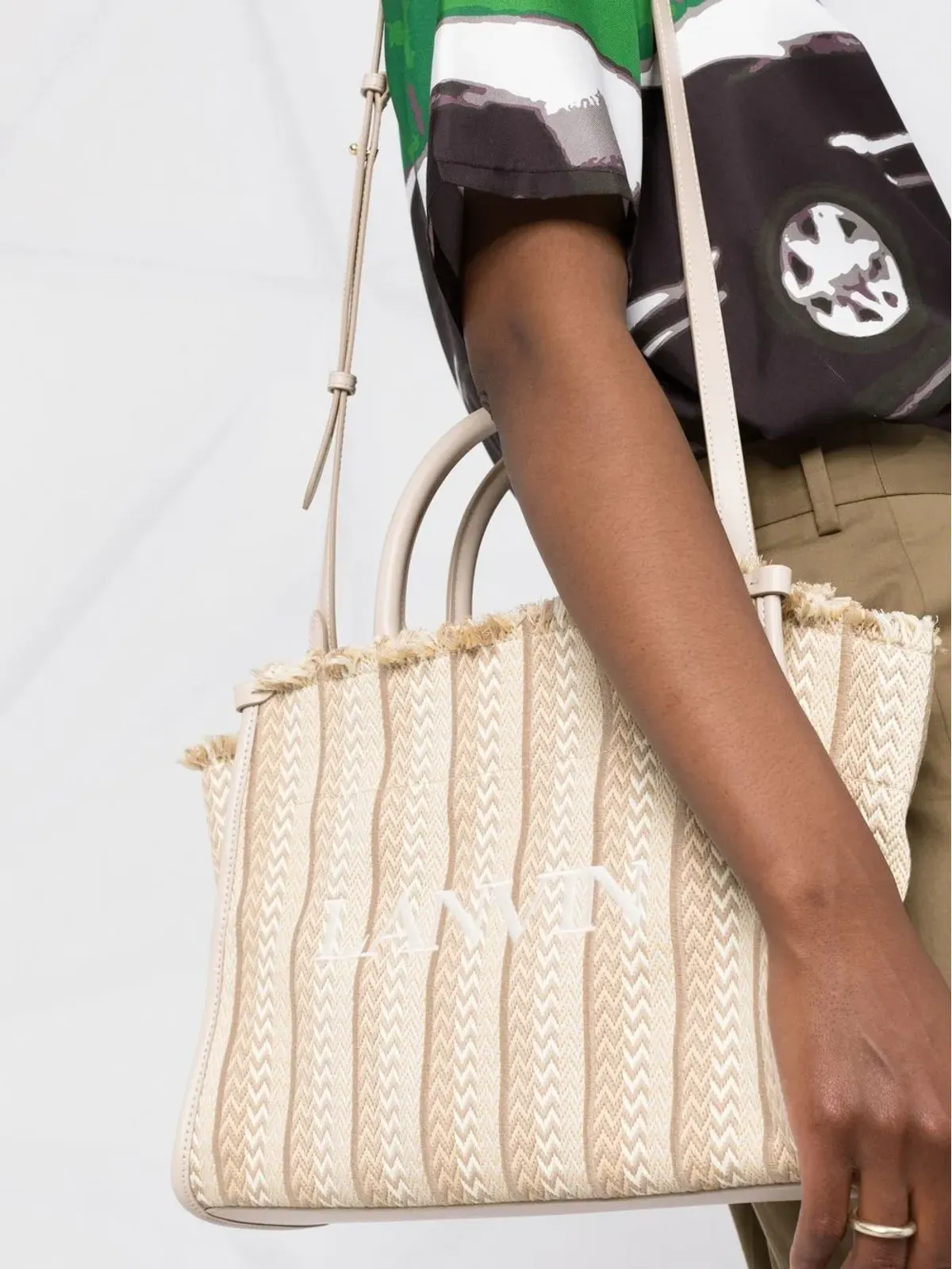 Lanvin In & Out ヘリンボーン トートバッグ - Neutrals - 画像3