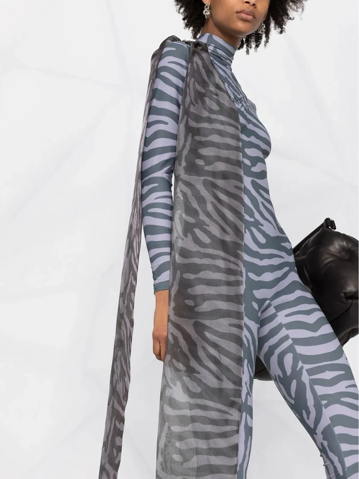 Atu Body Couture Liquorice bow-detail jumpsuit - Grey - 画像5