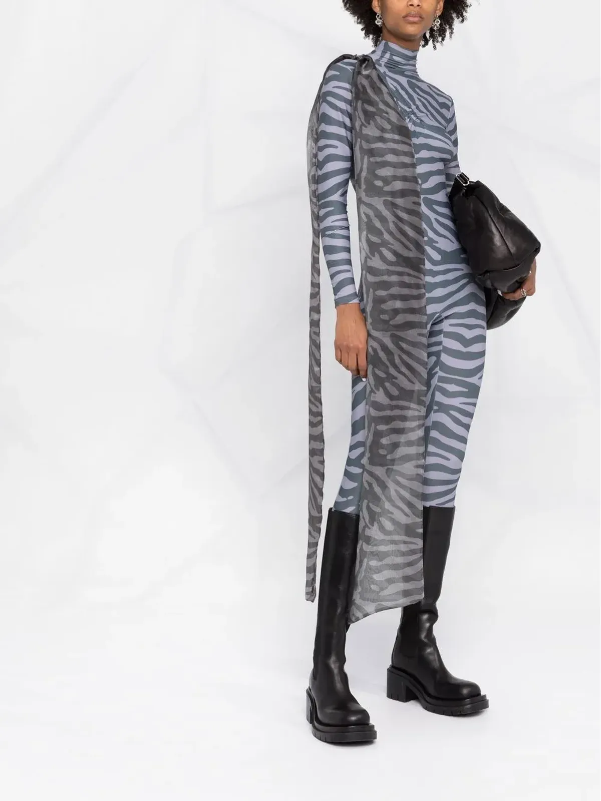 Atu Body Couture Liquorice bow-detail jumpsuit - Grey - 画像2