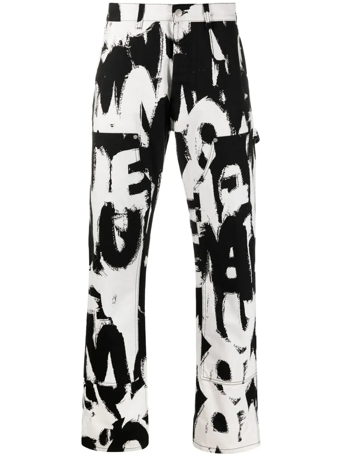 Alexander McQueen グラフィティプリント ストレートレッグジーンズ - 画像1