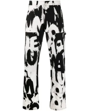 Alexander McQueen グラフィティプリント ストレートレッグジーンズ - サムネイル1