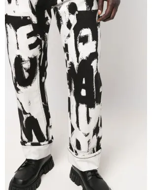 Alexander McQueen グラフィティプリント ストレートレッグジーンズ - サムネイル5
