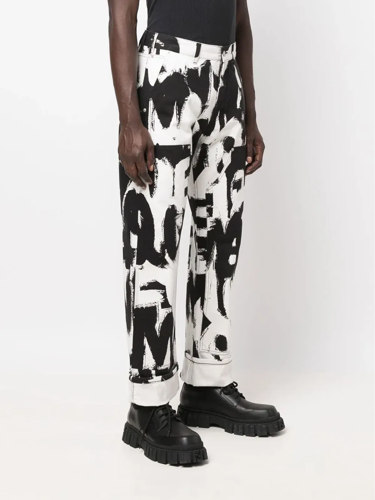 Alexander McQueen グラフィティプリント ストレートレッグジーンズ - 画像3