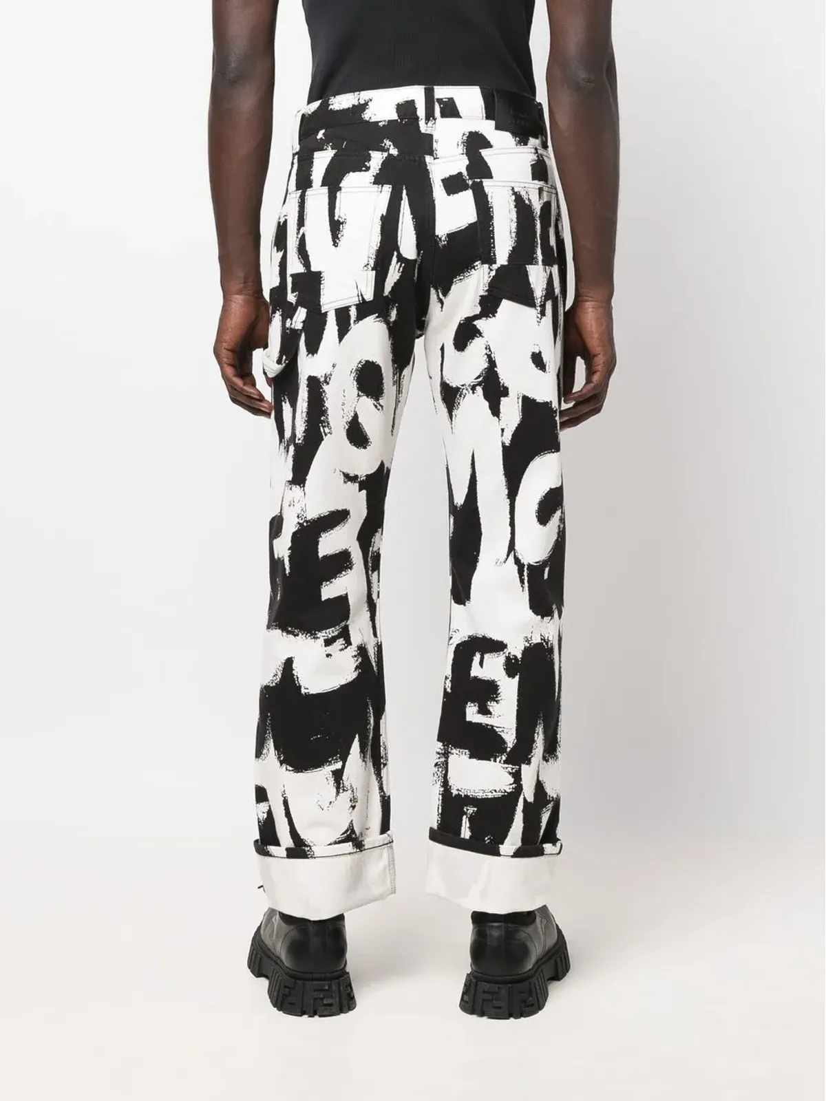 Alexander McQueen グラフィティプリント ストレートレッグジーンズ - 画像4