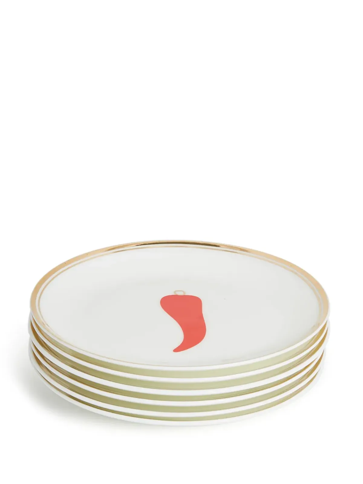 Bitossi Home チリペッパープリント皿（6枚セット） - White - 画像2