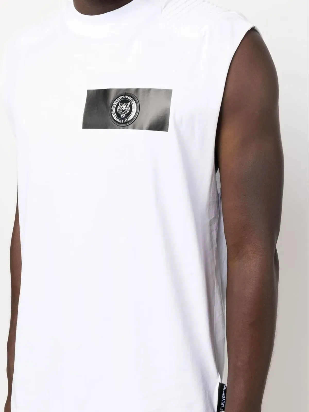 Plein Sport ロゴパッチ半袖Tシャツ - White - 画像5