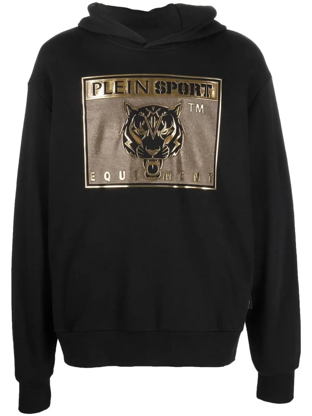 Plein Sport タイガーヘッド ロゴプリント フーディ - 画像1