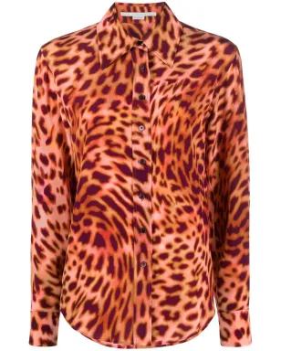Stella McCartney レオパード柄シルクシャツ - ピンク - サムネイル1