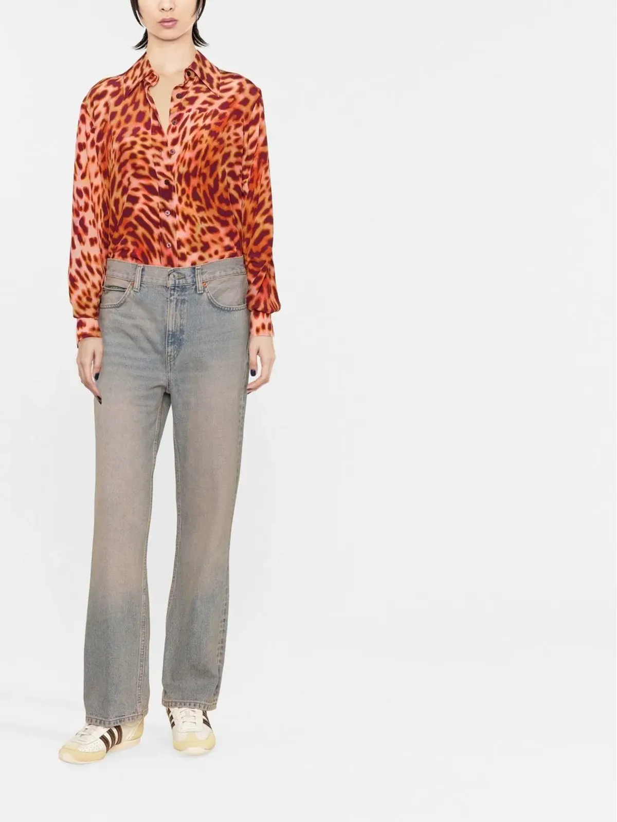 Stella McCartney レオパード柄シルクシャツ - ピンク - 画像2