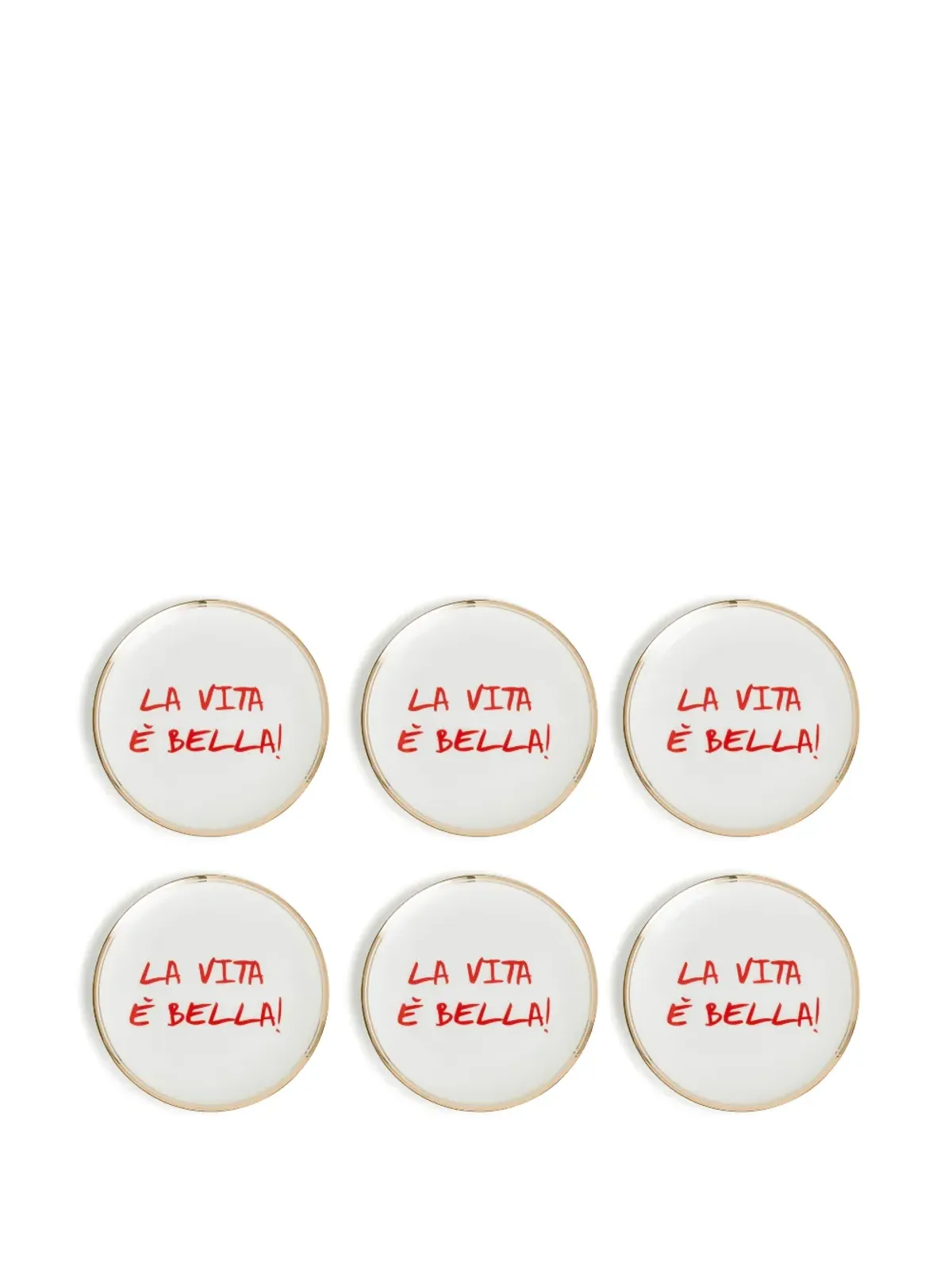 Bitossi Home La Vita È Bella' plates (set of 6) - White - 画像5
