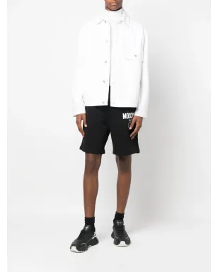 Moschino logo-print organic-cotton shorts - Black - サムネイル2