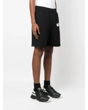 Moschino logo-print organic-cotton shorts - Black - サムネイル3