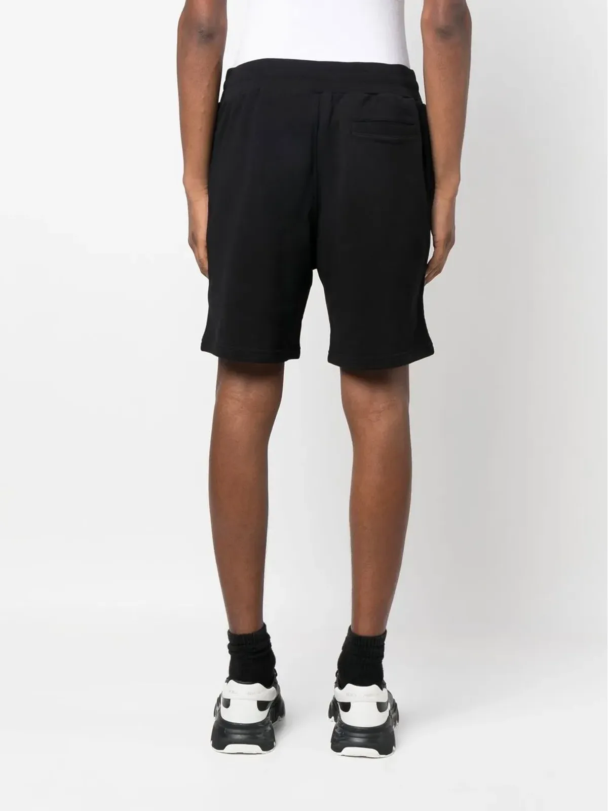 Moschino logo-print organic-cotton shorts - Black - 画像4