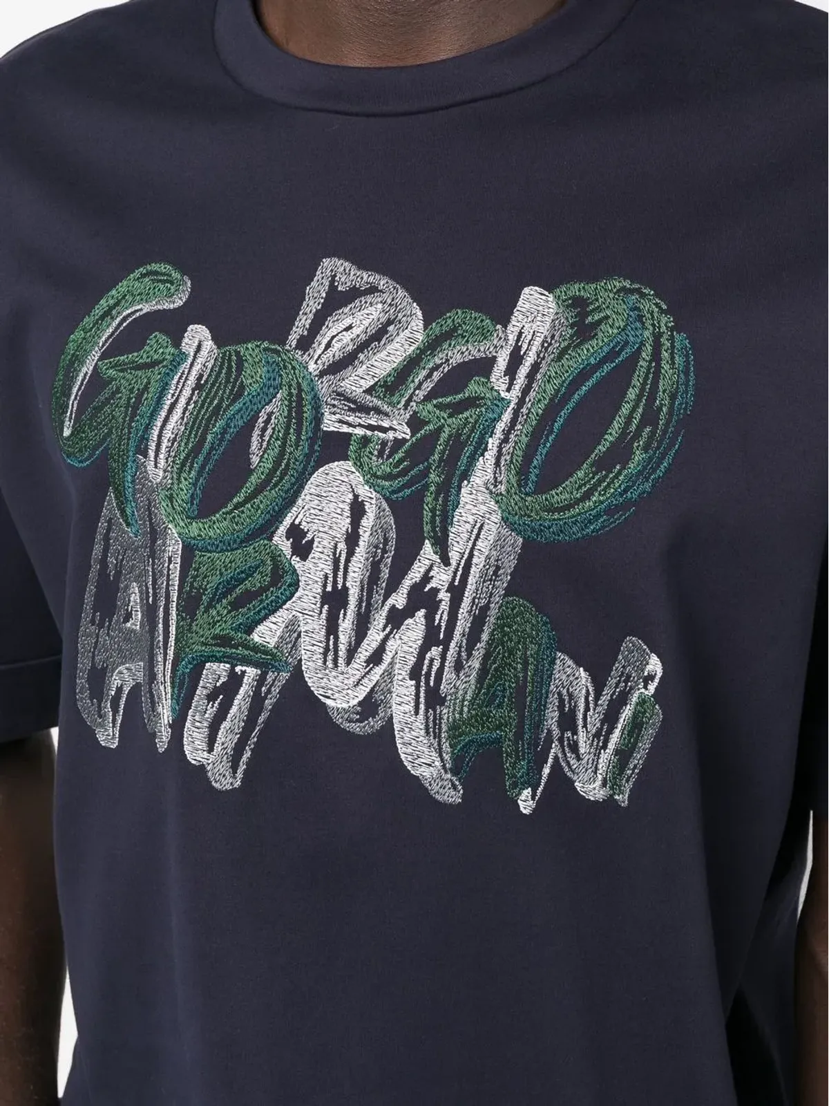Giorgio Armani グラフィックロゴプリント コットン Tシャツ - 画像5