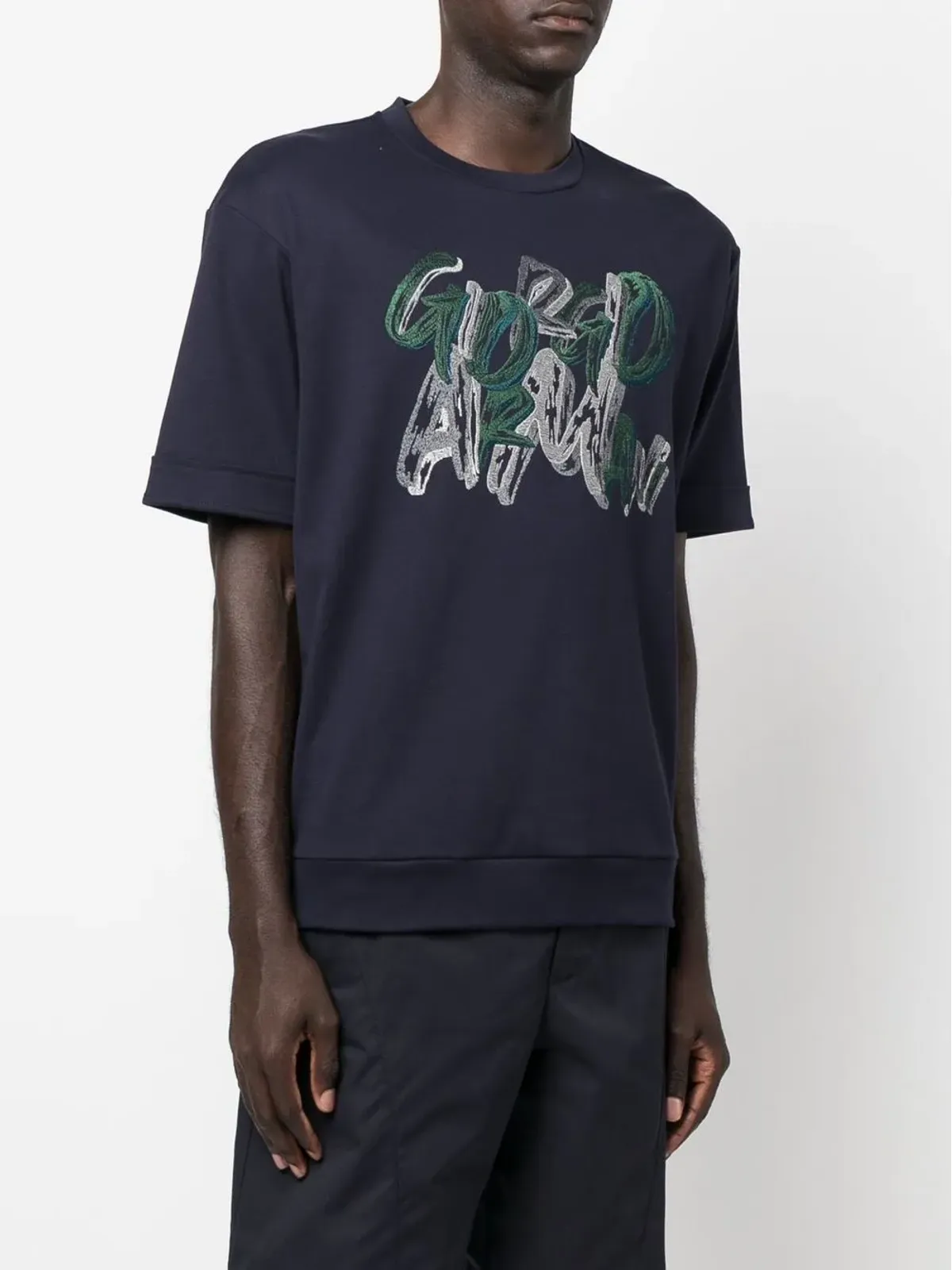 Giorgio Armani グラフィックロゴプリント コットン Tシャツ - 画像3