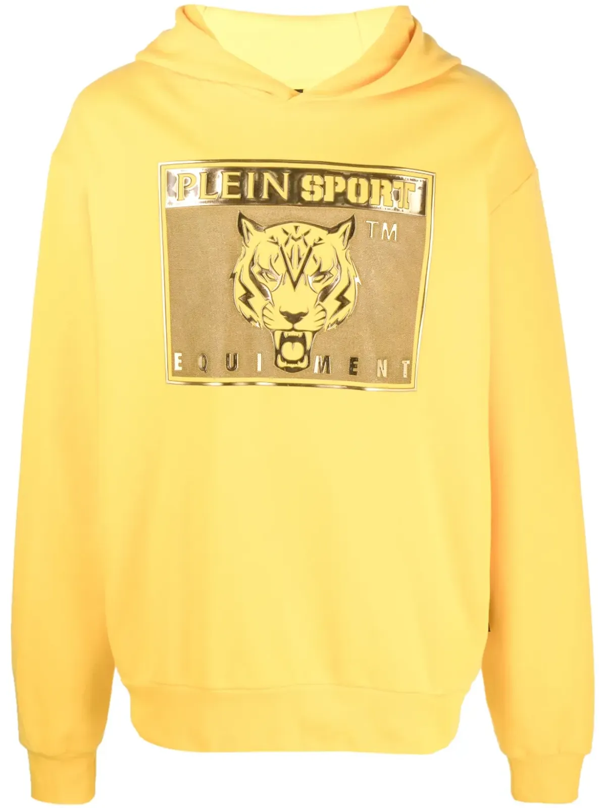 Plein Sport graphic-print hoodie - Yellow - 画像1