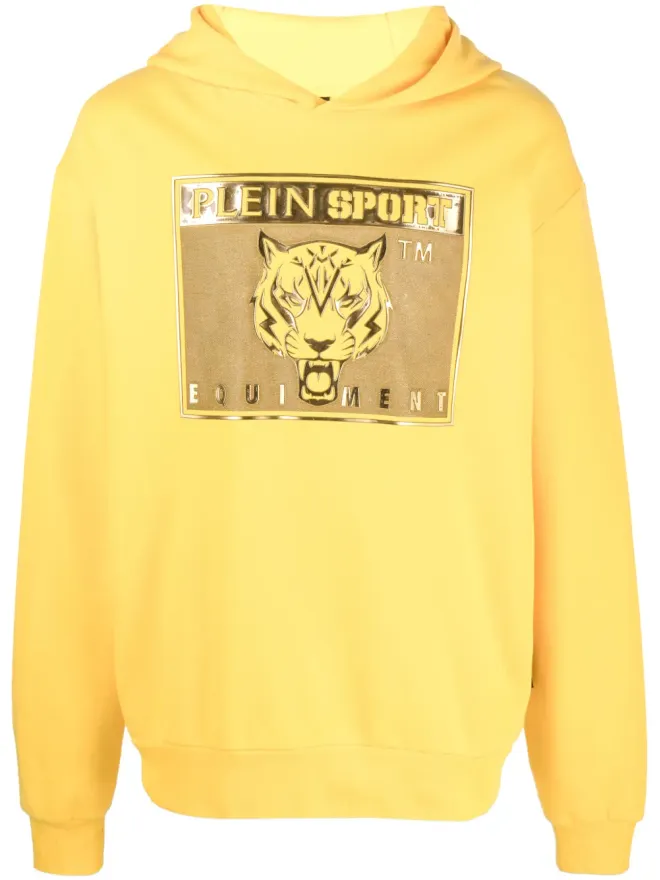 Plein Sport Plein Sport graphic-print hoodie - Yellowの商品画像