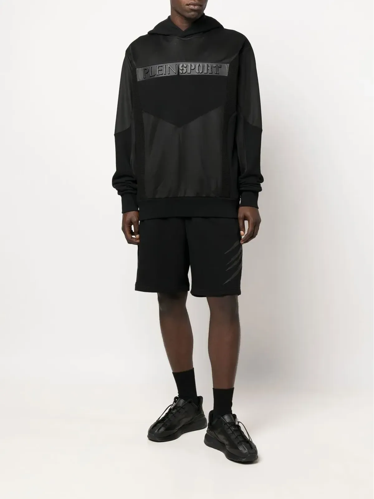 Plein Sport stripe-print jogging shorts - Black - 画像2